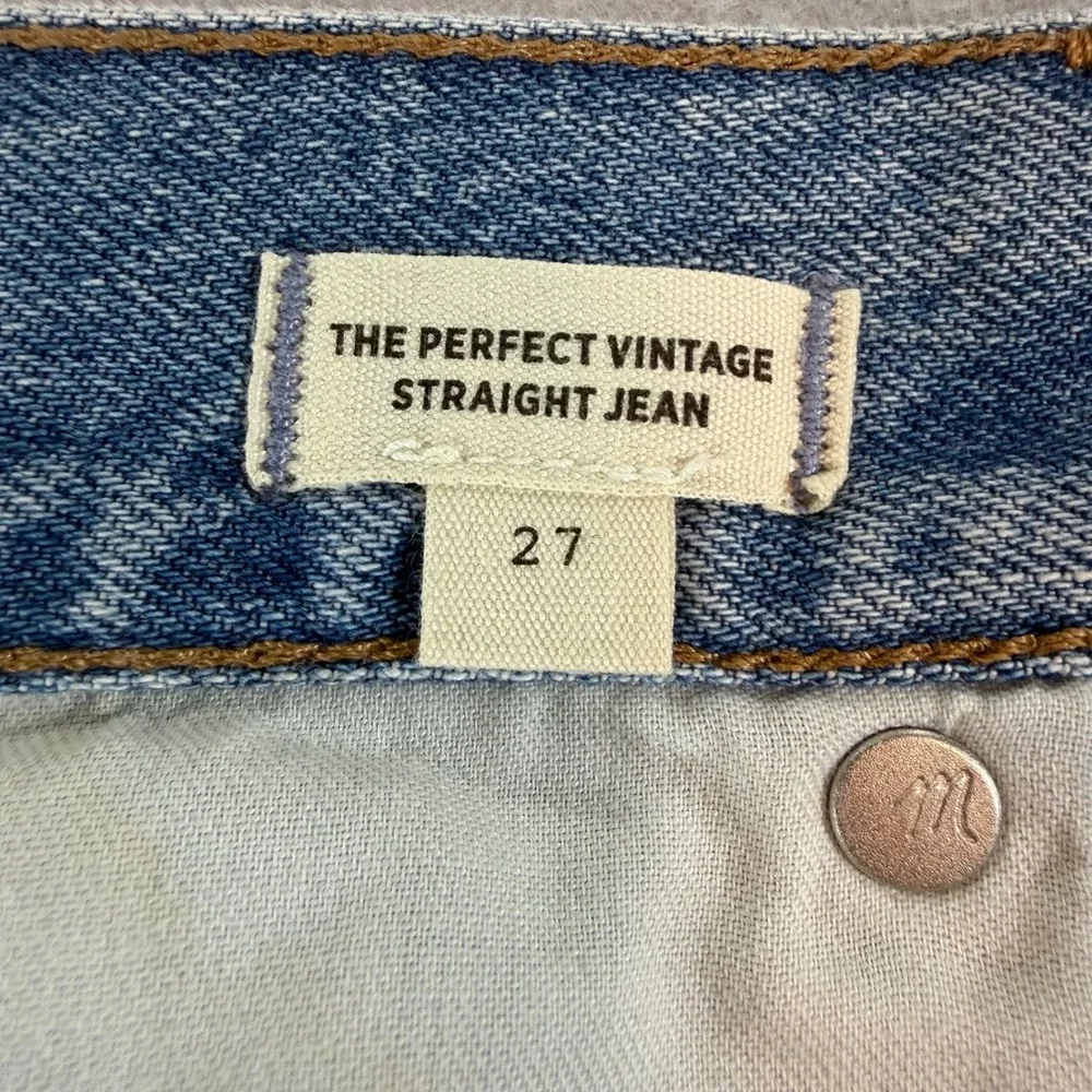 Madewell Perfect Vintage Straight Jeans Womens 27 Distressed